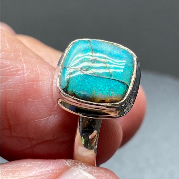 Sterling Opal Ring Size 7 in Solid Sterling Silver 925 - Picture 5 of 8